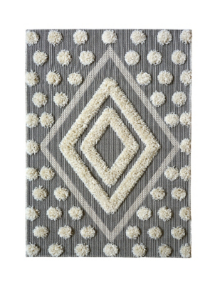 Homemaker Grey Tufted Diamond Rug Home at ASDA
