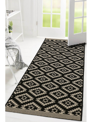 Homemaker Indoor Outdoor Black Tile Runner Home George at ASDA
