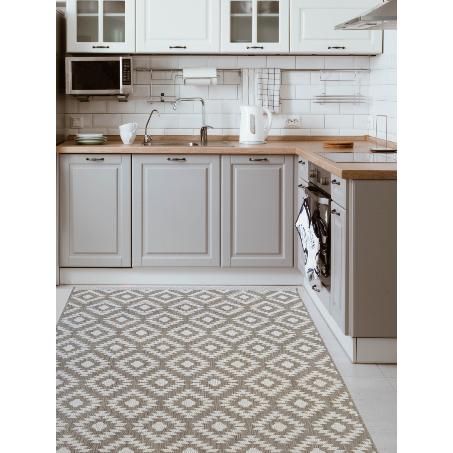George Home Natural Maker Indoor & Outdoor Tile Rug