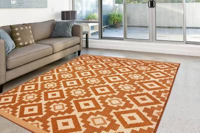 Relay Aztec Terracotta Indoor & Outdoor Rug Home at ASDA