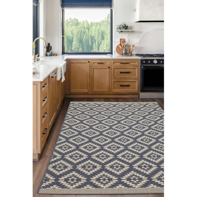 Homemaker Indoor Outdoor Geo Rug Navy 160X230Cm, Blue