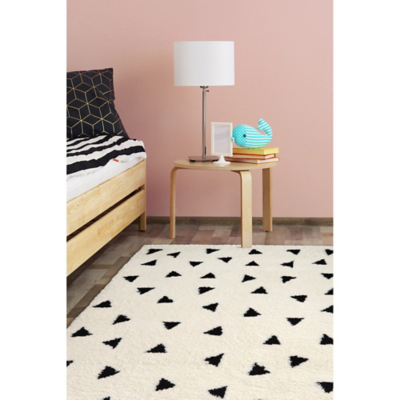George Home Blue & White Maker Triangles Rug Mono