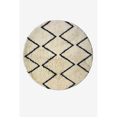 Snug Zig-zag Mono 100cm Circle Rug, Multi