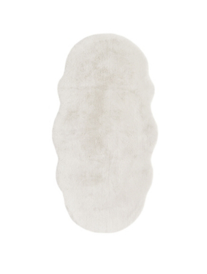Homemaker Luxury Fur Shaped Rug Ivory | Home | George at ASDA
