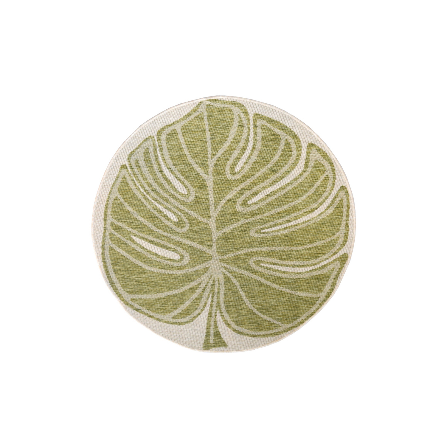George Home Green Maker Circle Leaf Indoor/Outdoor Rug