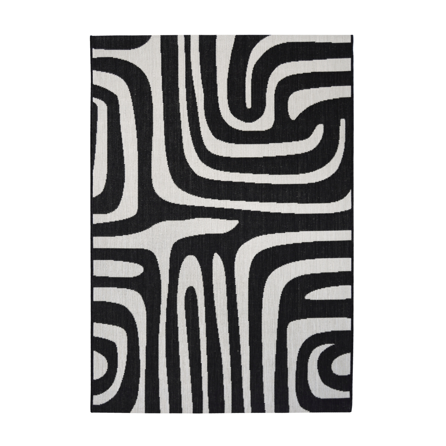 George Home Black & White Maker Monochrome Zebra Print Indoor/Outdoor Rug