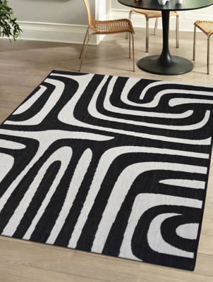 Homemaker Monochrome Zebra Print Indoor/Outdoor Rug | Home