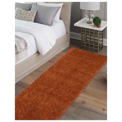 Snug Plain Terracotta 60X200cm Rug, Orange