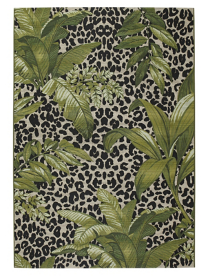 Tropico Leopard Print Leaf Indoor/ Outdoor Rug Home at ASDA