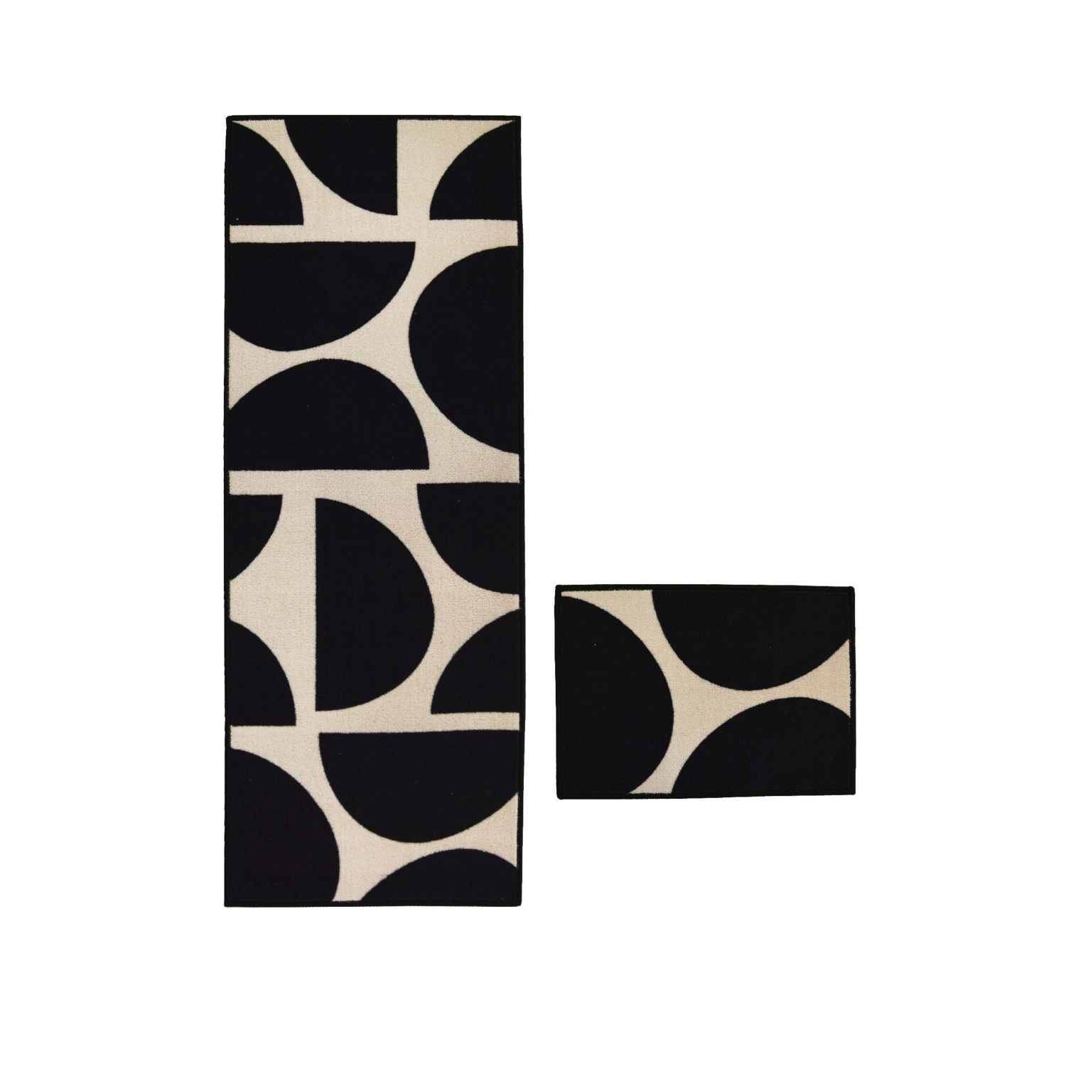 George Black & White Relay Deco-Mat Geo Shape Runner & Mat Pack