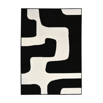 Maestro Geo Blocks Blk 160 X 230cm Rug, Black