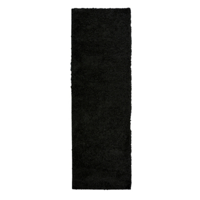 Snug Jazz Shaggy Black 67X200cm Rug, Black