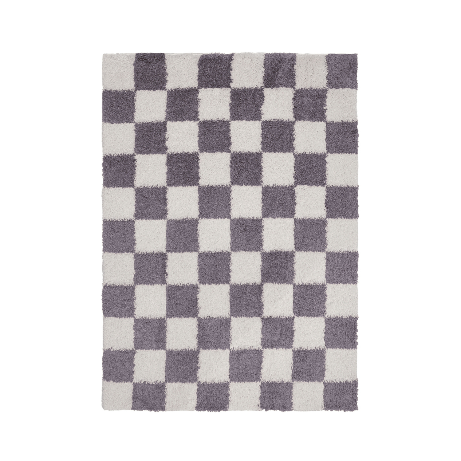 George Home White & Grey Maker Lilac Checkerboard Rug