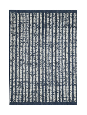 Homemaker Indoor/Outdoor Navy Hatch Rug Home at ASDA