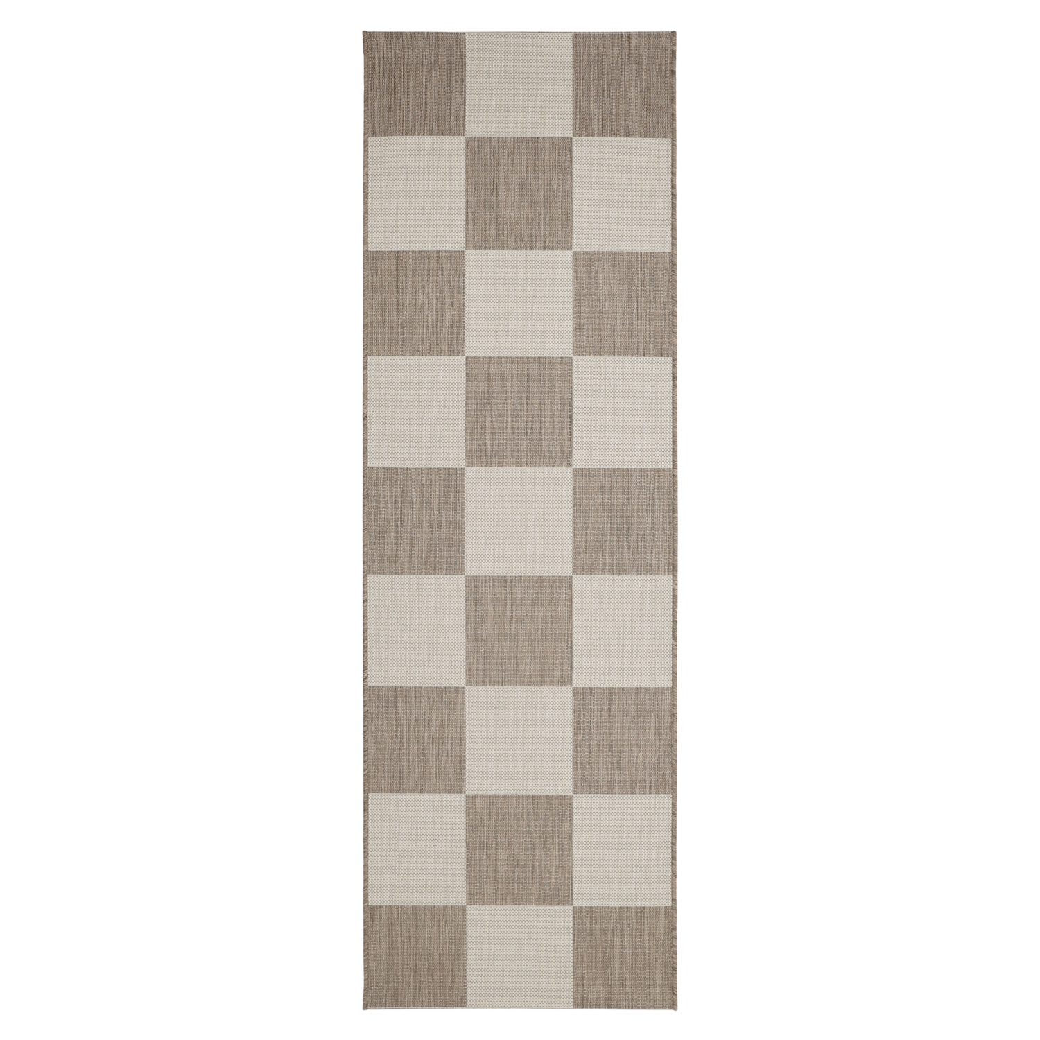 George Home Natural Maker Indoor/Outdoor Checkerboard Runner