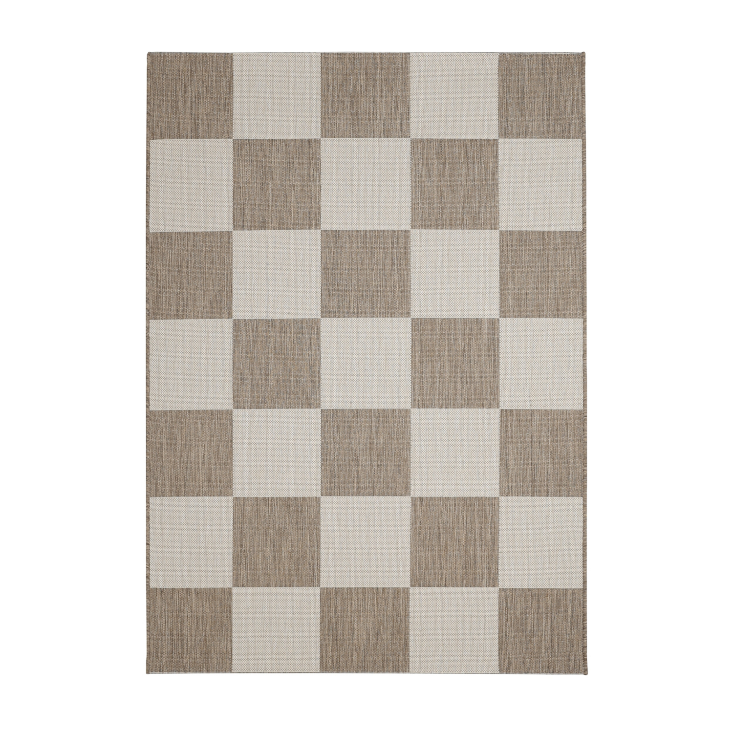 George Home Natural Maker Indoor/Outdoor Checkerboard Rug