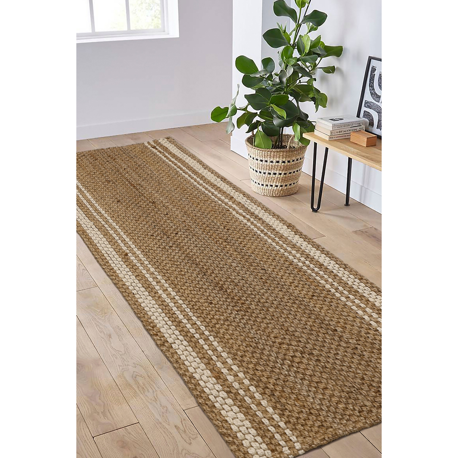 George Home Natural Maker Jute Stripe Runner
