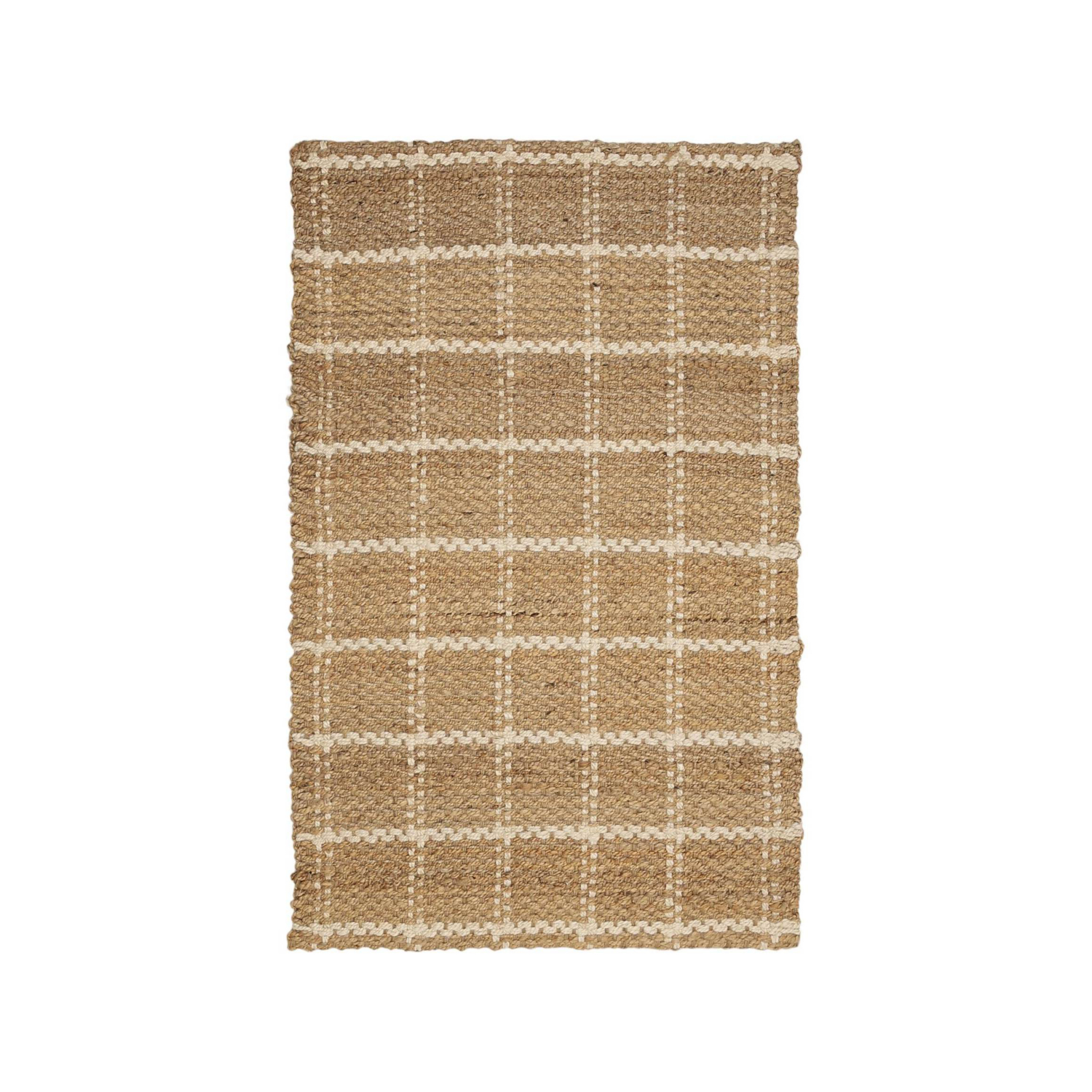 George Natural Relay Jute Check Rug