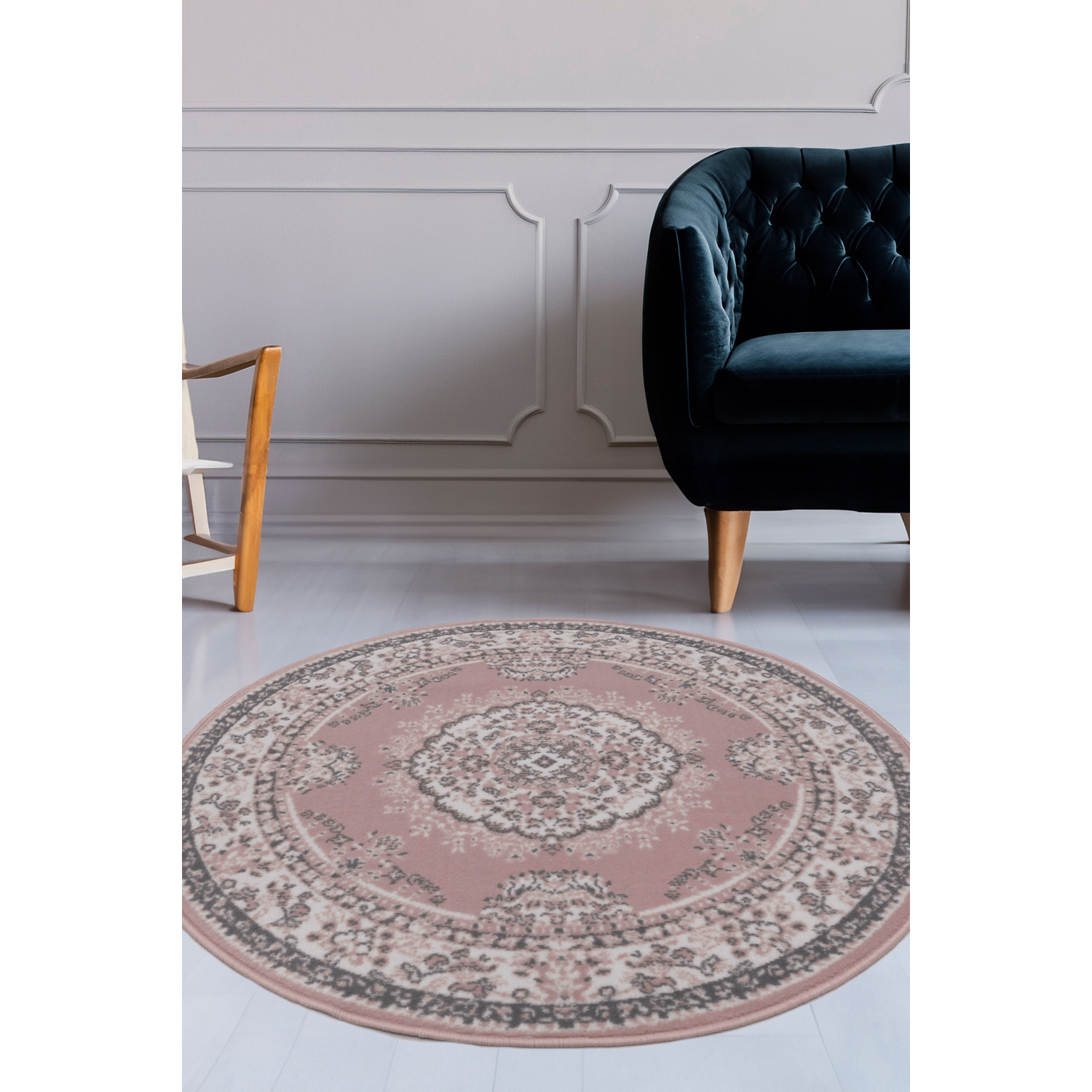 George Home Pink Maker Maestro Traditional Circle Rug