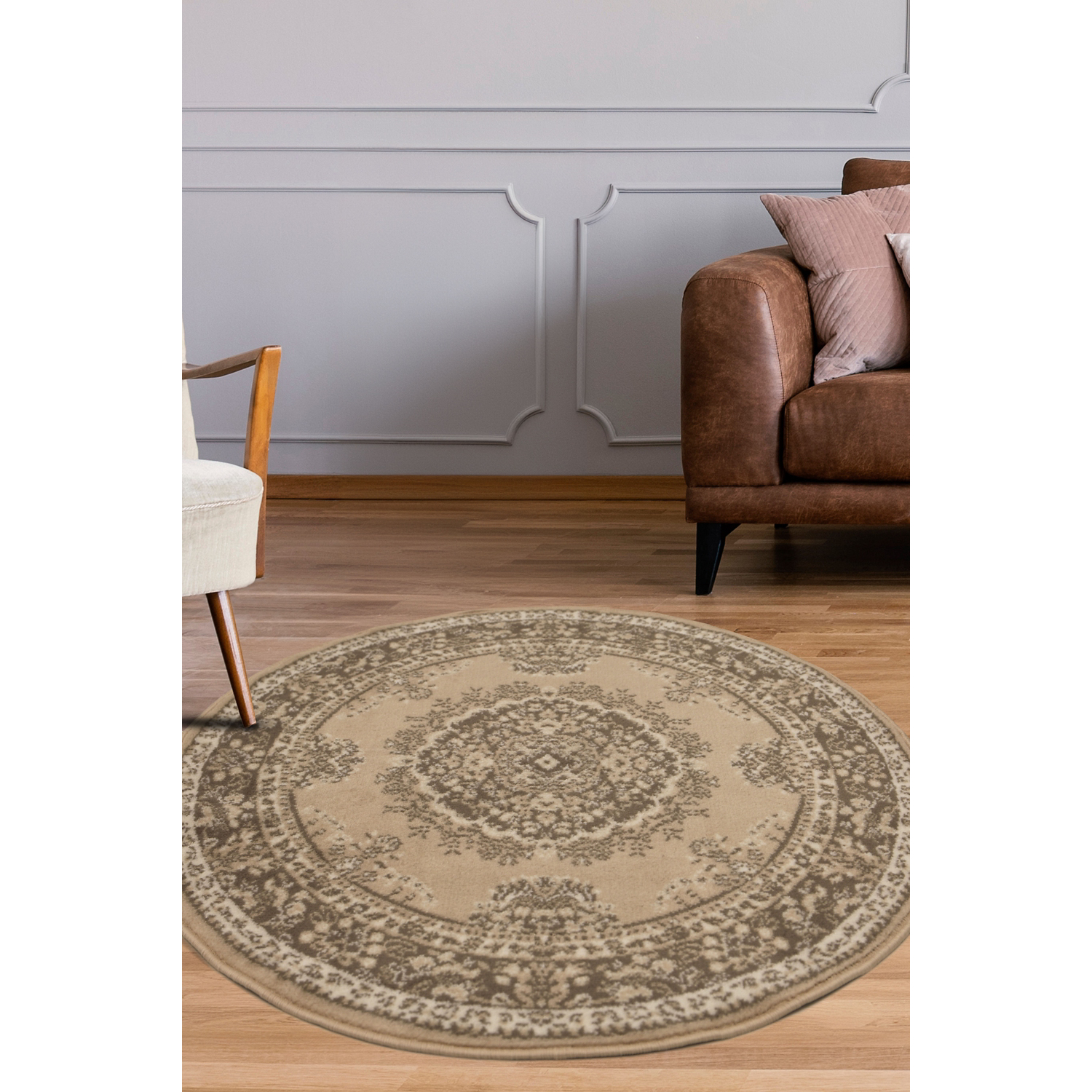 George Home Natural Maker Maestro Traditional Circle Rug
