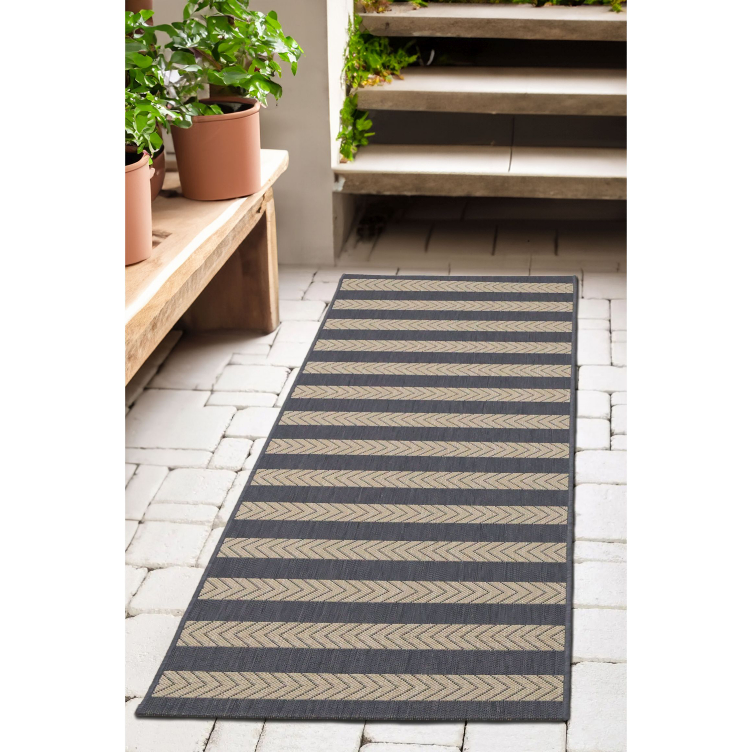 George Home Navy Maker County Stripe Runner