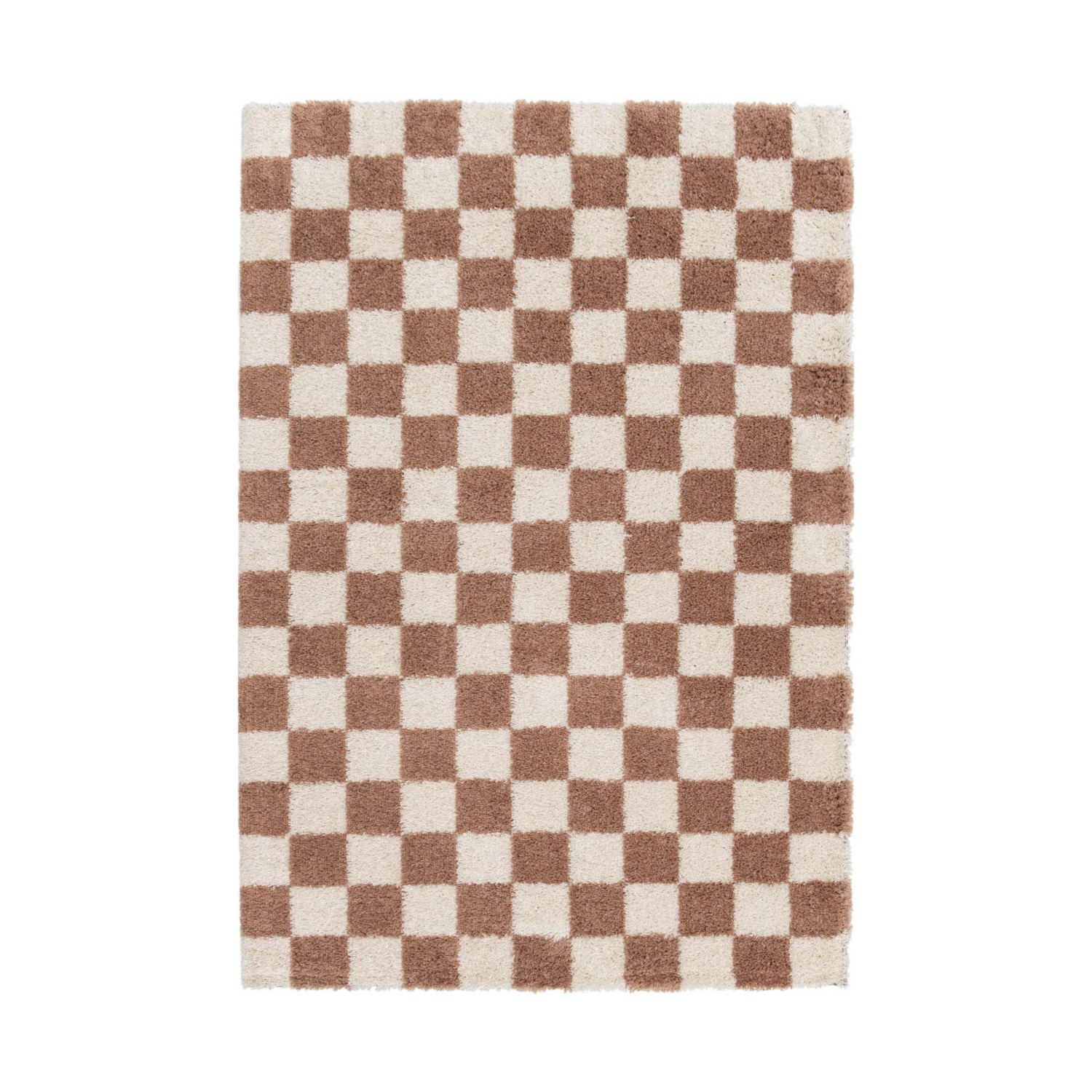 George Home Terracotta Maker Nomad Checkerboard Rug