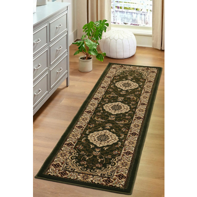 Homemaker Victoria Traditional Green 60X230 Rug, Green