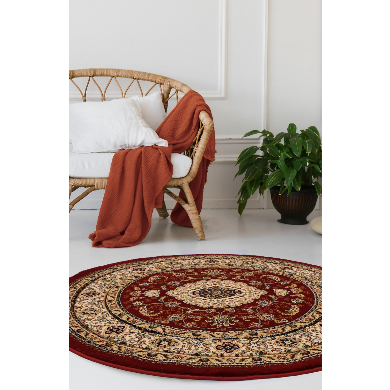 George Home Red Maker Victoria Circle Rug