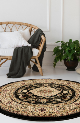 Homemaker Black Victoria Circle Rug | Home | George at ASDA