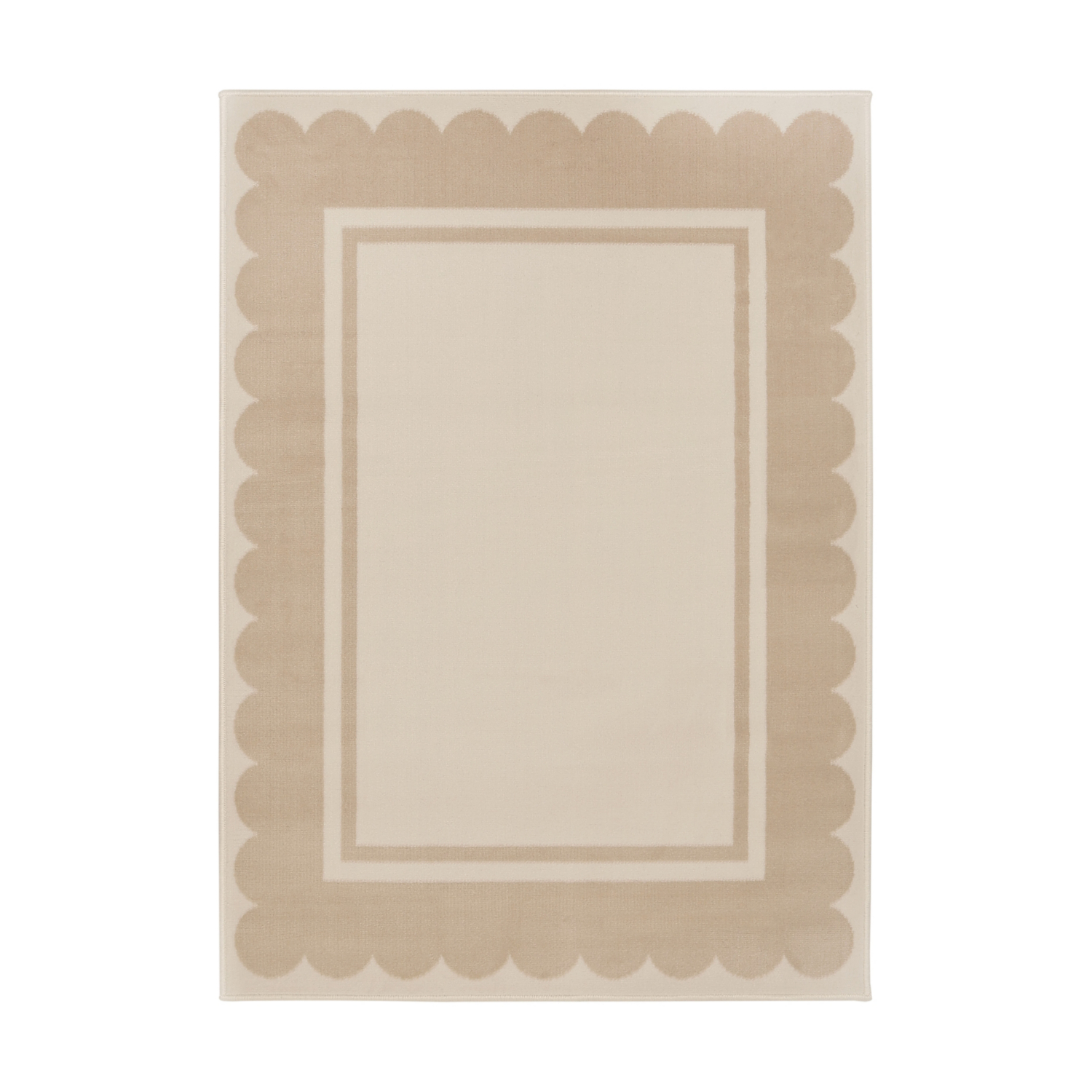 George Natural Maestro Scallop Border Rug