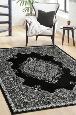 Homemaker Black Maestro Traditional Rug | Home | George at ASDA