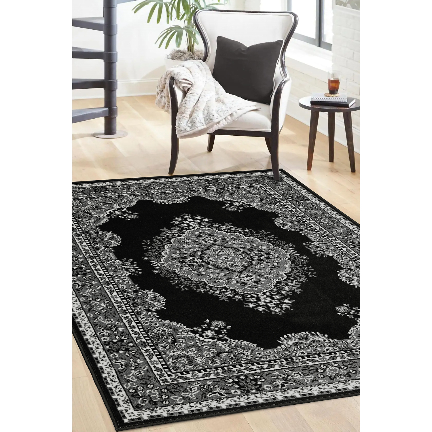George Home Black Maker Maestro Traditional Rug