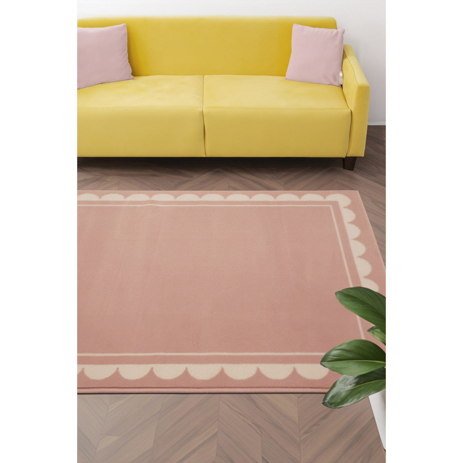 George Home Pink Maker Maestro Scallop Border Rug