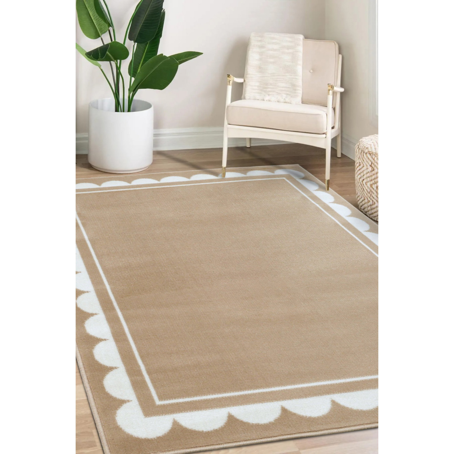 George Home Natural Maker Maestro Scallop Border Rug