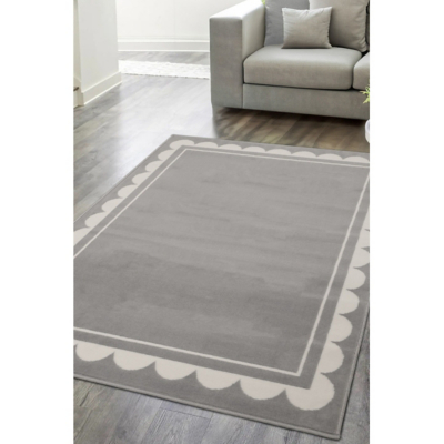 George Home Grey Maker Maestro Scallop Border Rug