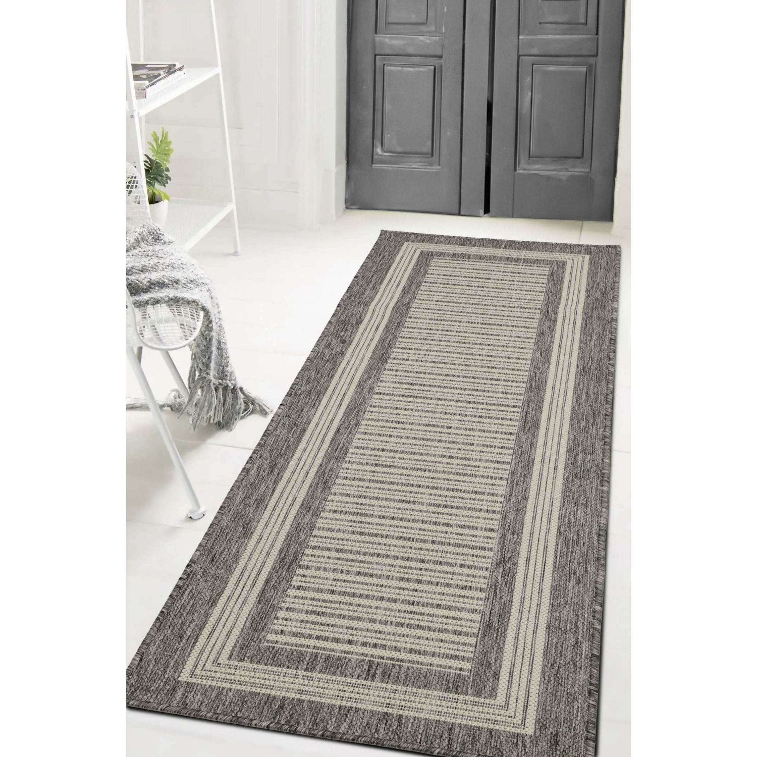George Home Grey Maker Gel Backed Border Runner