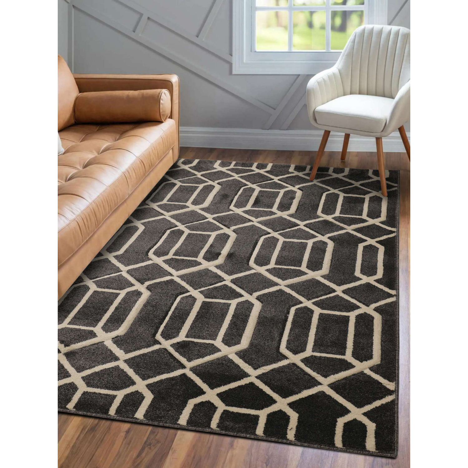 George Home Grey Maker Newport Lattice Rug
