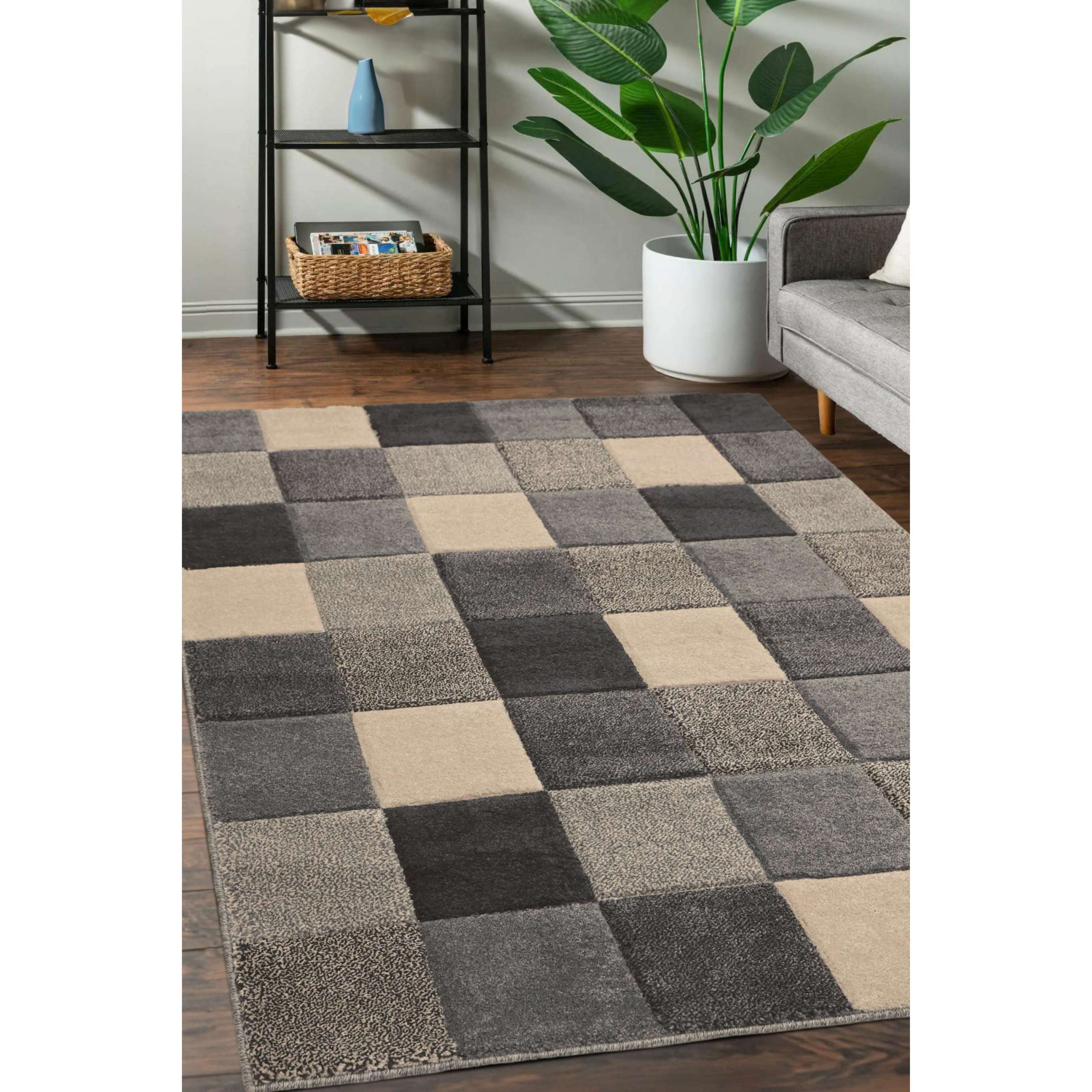 George Home Grey Maker Newport Blocks Rug