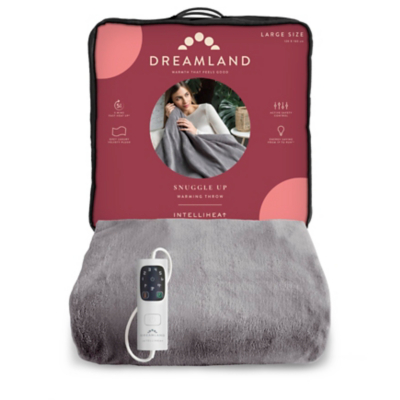 DREAMLAND Snuggle Up Velvet Heated Throw - Grey, 160 x 120 cm