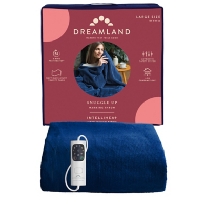 Dreamland Hurry Home Deluxe Velvet Warming Throw - Navy 120x160cm