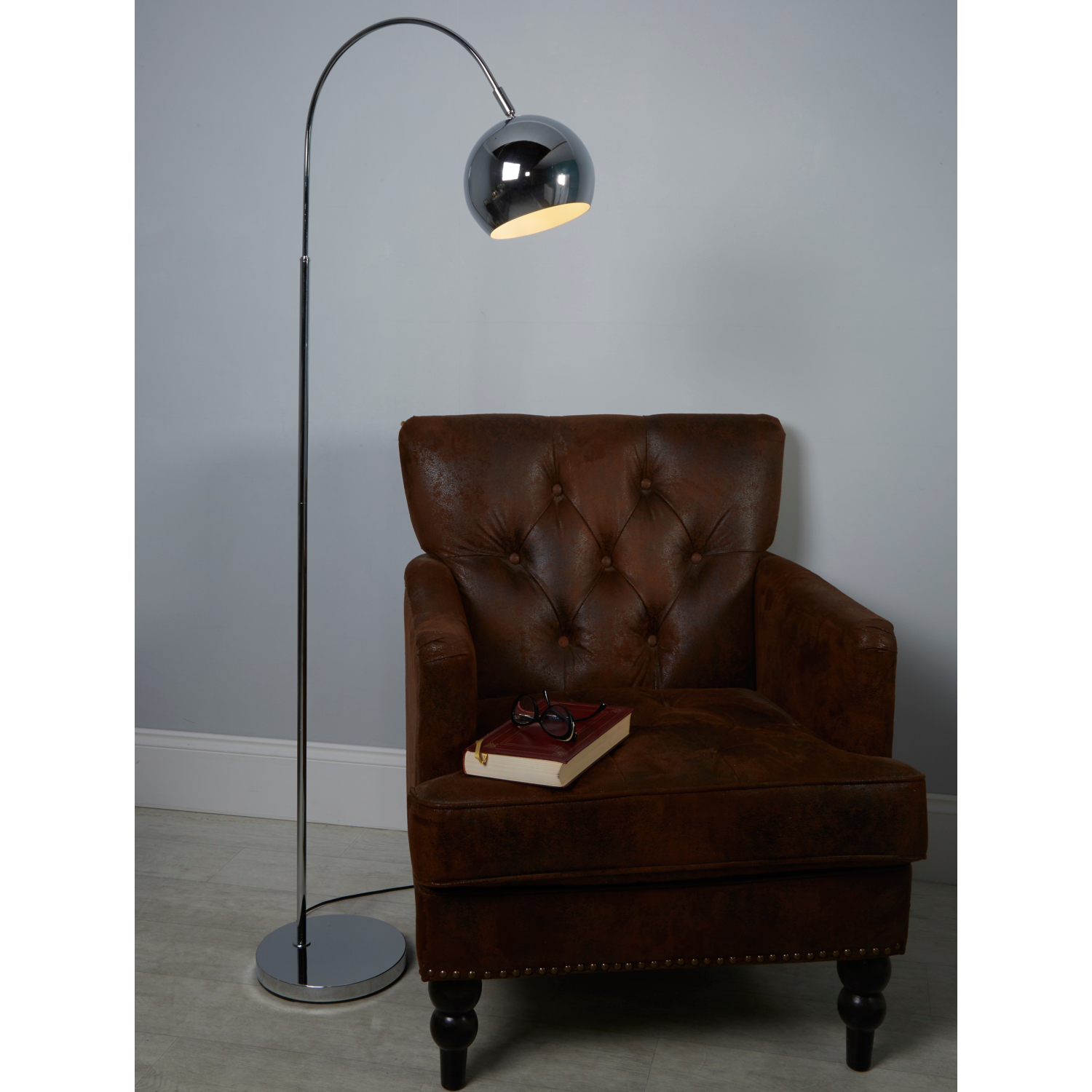 George Silver Lc Chrome Arch Floor Lamp