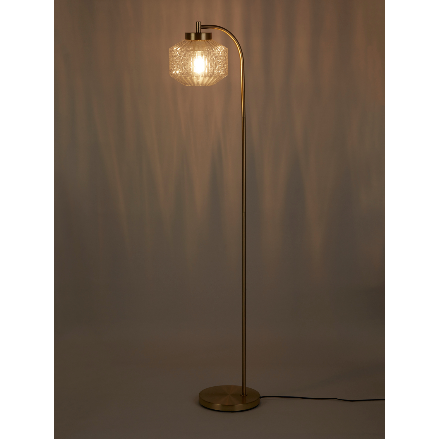 George Gold Lc Clear Glass And Brass Floor Lamp