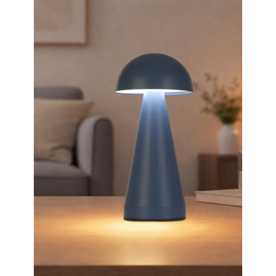 George Searchlight Denim Rechargeable Dome Table Lamp - Blue
