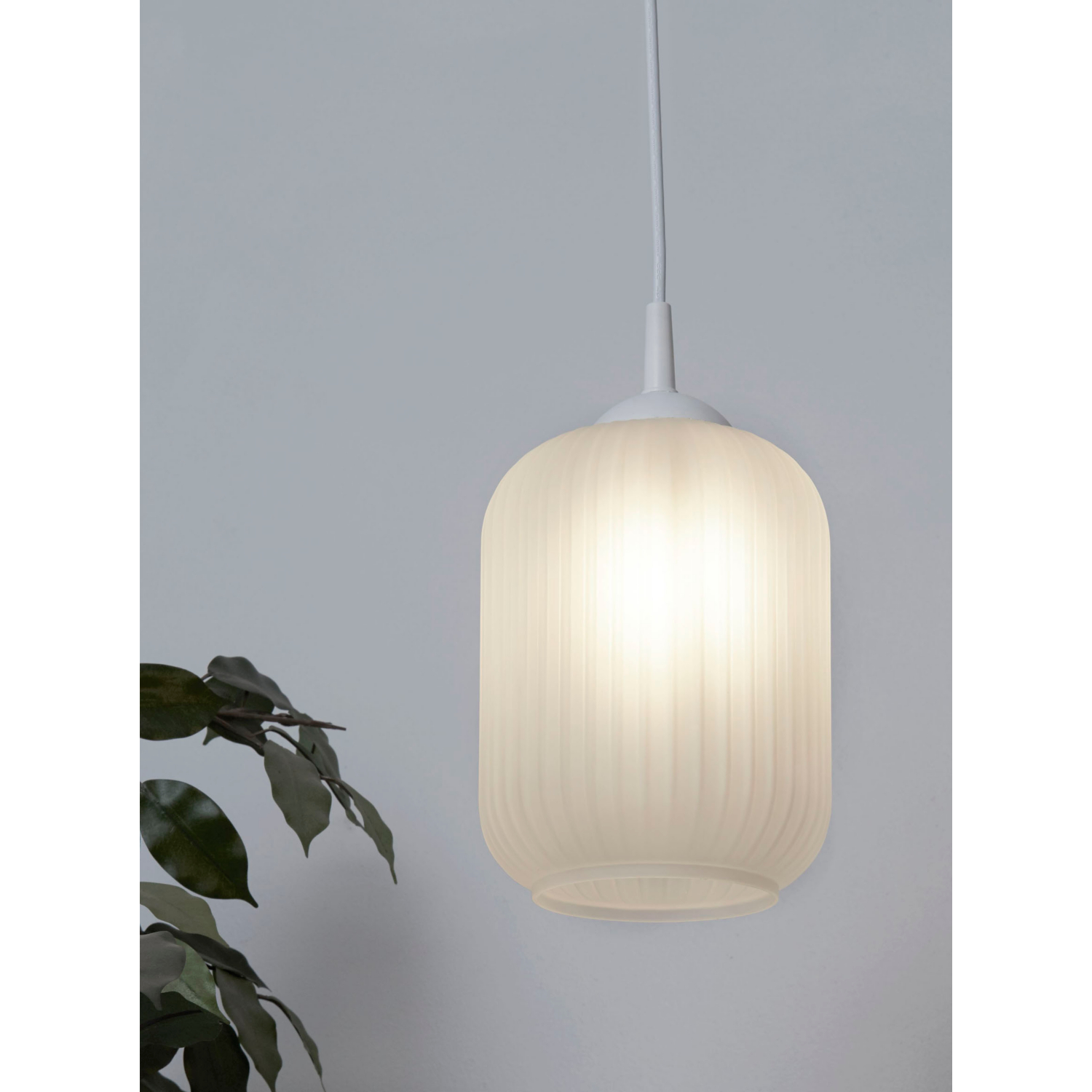George White Searchlight Frosted Ribbed Glass Easy-Fit Shade