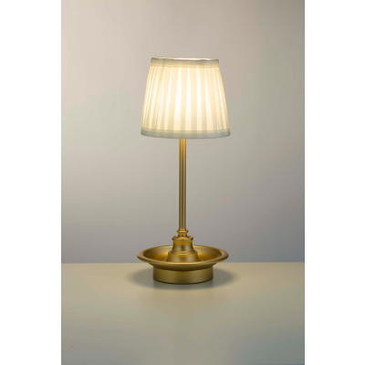 George Searchlight Rechargeable Scallop Shade Lamp - Champagne