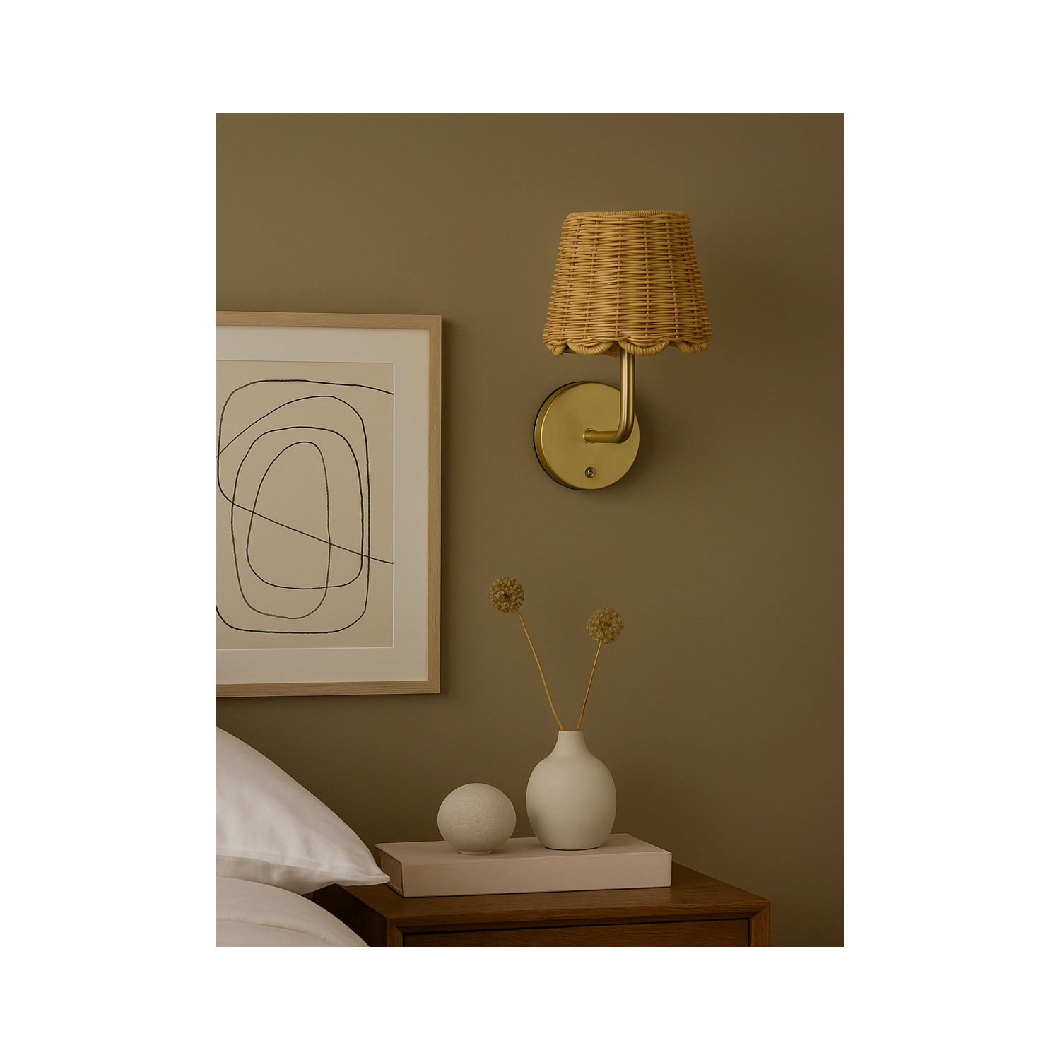 George Gold Searchlight Scallop Rechargeable Wall Light