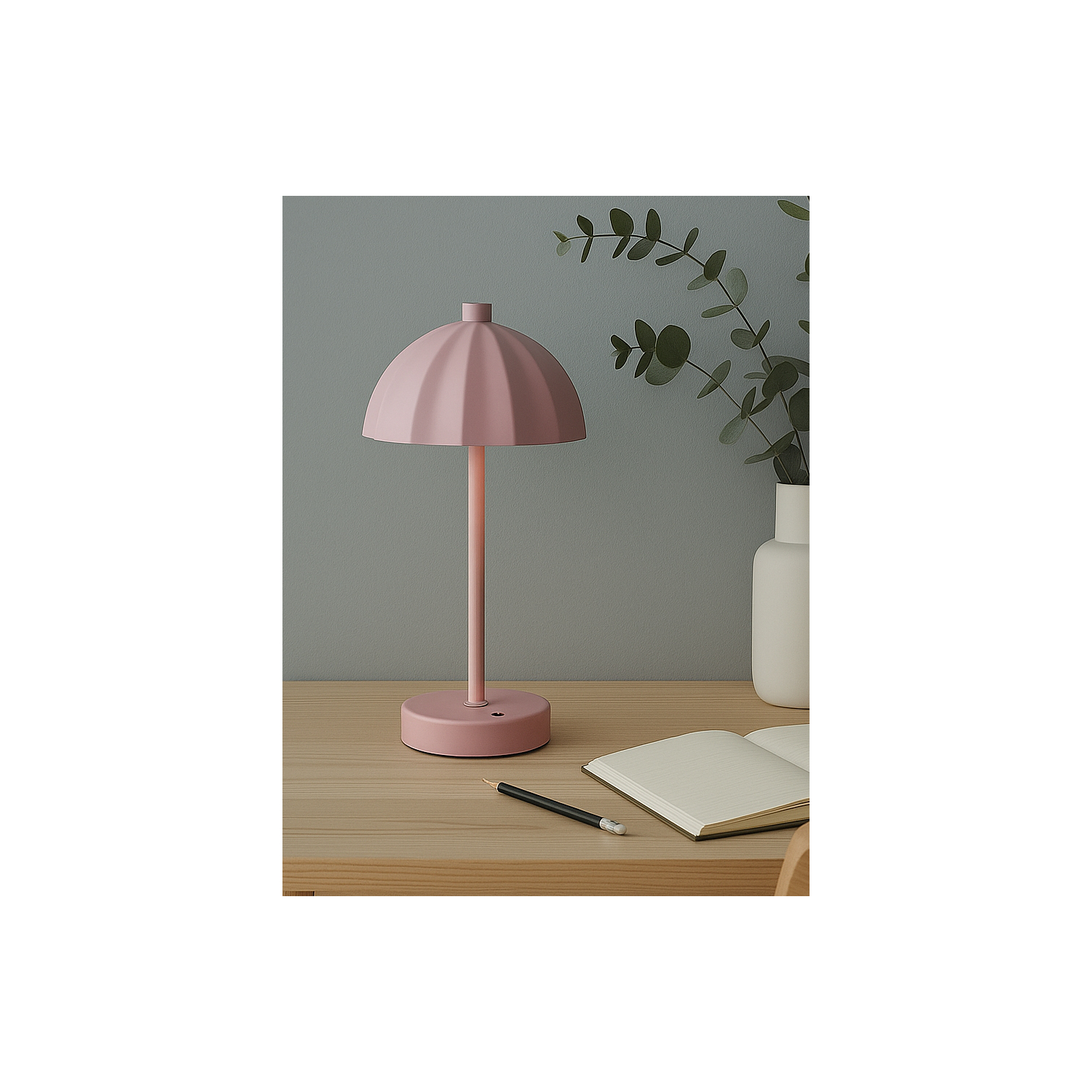 George Pink Searchlight Umbrella Rechargeable Table Lamp