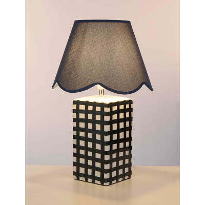 George Searchlight Gingham Table Lamp - Blue & White