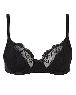 Spot and Lace Non-padded Bra | Women | George at ASDA