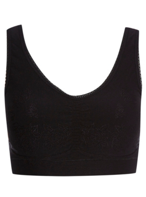 Black Embroidered Comfort Bra Women George